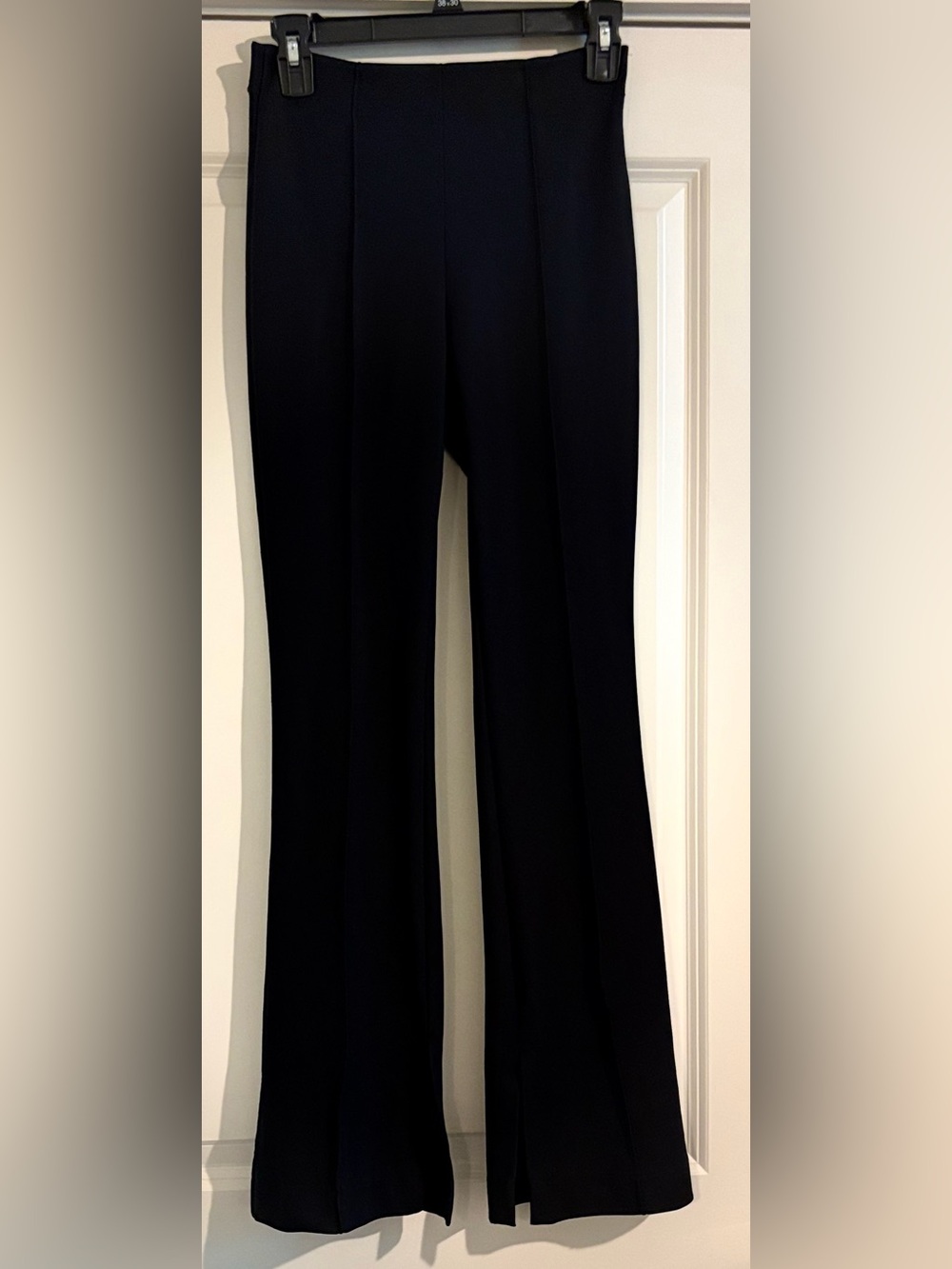 Carbon38 Women's Black Split Leg Pant in Scuba Stretch Size Small